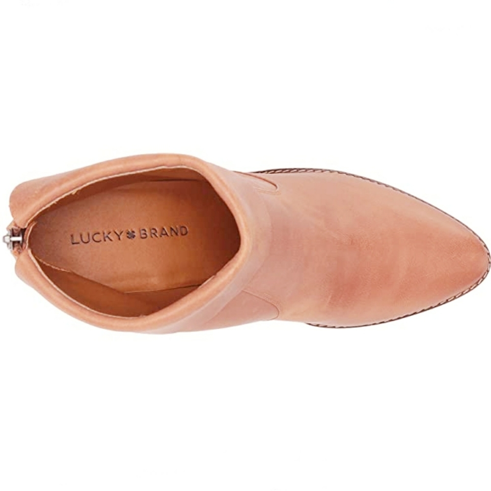 Stylish Lucky Brand Natural Leather Booties - Picture 5 of 10